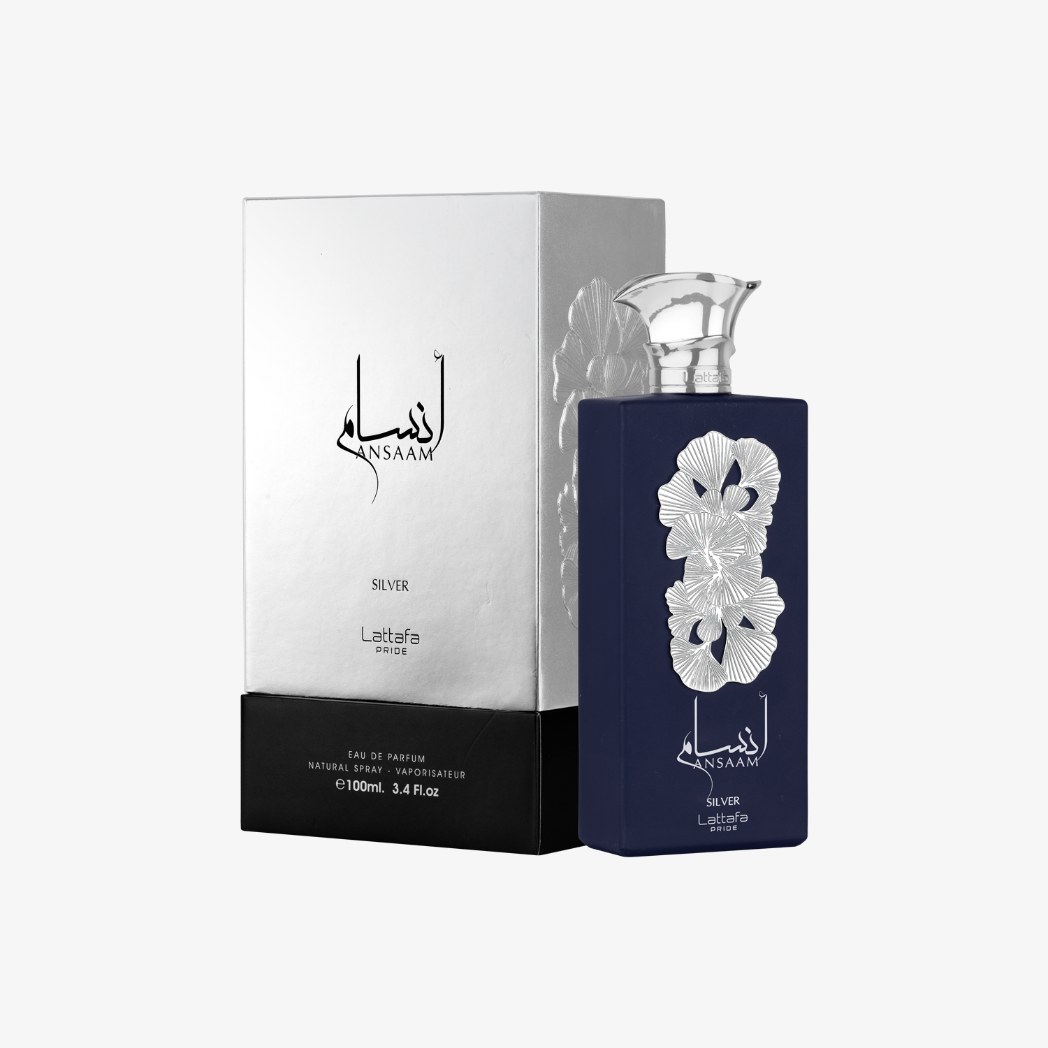 Ansaam Silver by Lattafa Eau De Parfum EDP Spray 3.4 oz
